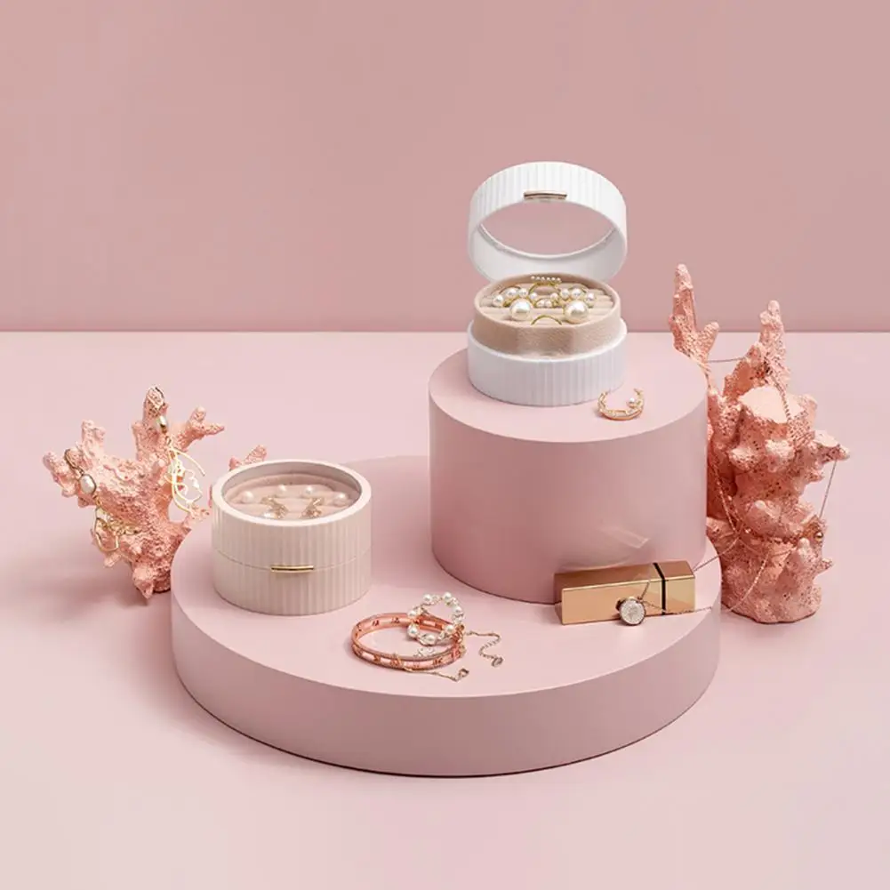 

40%, Лидер продаж, шкатулка для ювелирных изделий, двухслойная портативная фланелевая мини-витрина для сережек, чехол для колец