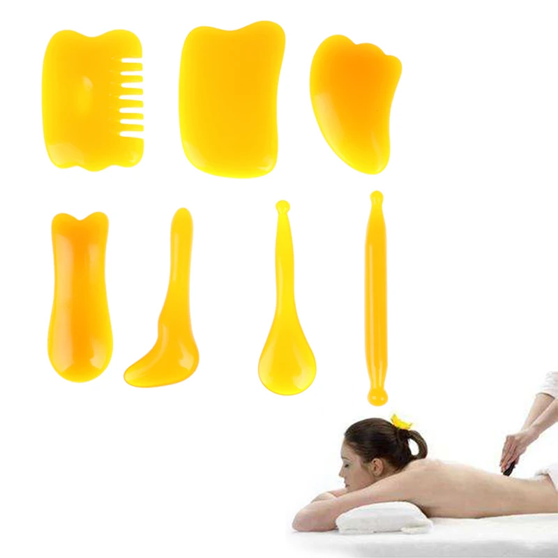 

7pcs/set Gua Sha Scraping Massage Tool Body Massager Guasha Board SPA Acupuncture Scraper For Face Body Arm Beauty Massage Tool