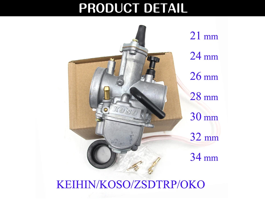 4-тактный мотоциклетный карбюратор ZSDTRP для Keihin Koso OKO мотоцикла 21 24 26 28 30 32 34 мм с Power