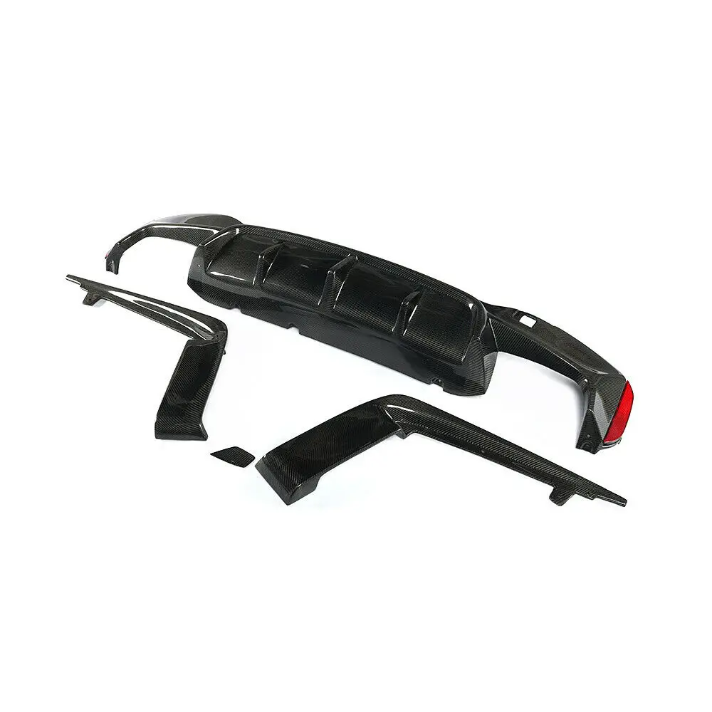 

Car Exterior Tail Exhaust Bracket Trim For BMW F90 M5 2018-2020 Vehicle Rear Bumper Diffuser Lip Splitter Spoiler Carbon Fiber