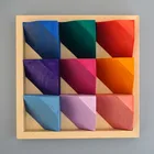 18 шт Угловые праздничные туфли светло-серого цвета деревянное цветочное кирпичи Радуга Деревянный Балансировка блоки Творческий стекируемые открытого развивающая игрушка