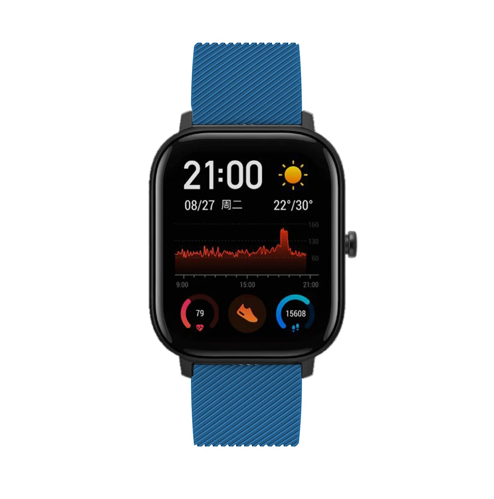 Силиконовый ремешок для часов для Xiaomi Huami Amazfit GTS ремешок для часов Amazfit GTR 42 мм/Bip Lite 20 ММ Спортивный сменный Браслет
