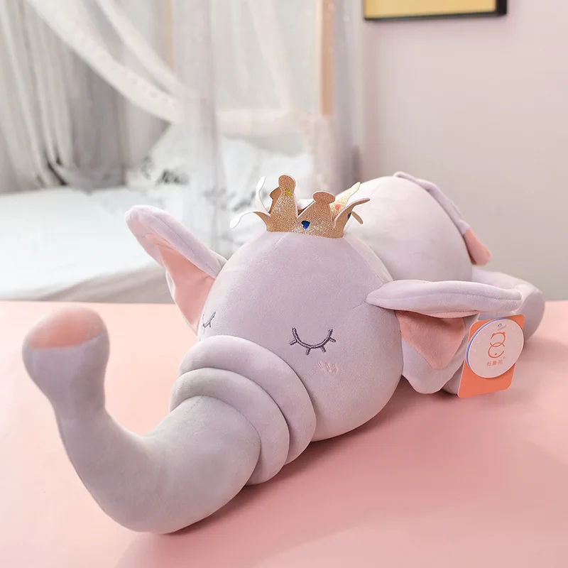 

Elephant Crown Doll Cute Plush Stuffed Children Sleeping Toy Valentine's Day Christmas For Gift Gnirl Boy Cushion Room Decoratio