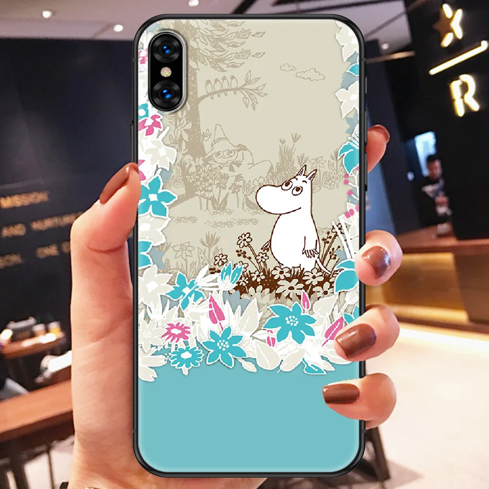 

Cartoon moomines Phone Case Cover Hull For iphone 5 5s se 2 6 6s 7 8 12 mini plus X XS XR 11 PRO MAX black 3D coque pretty back