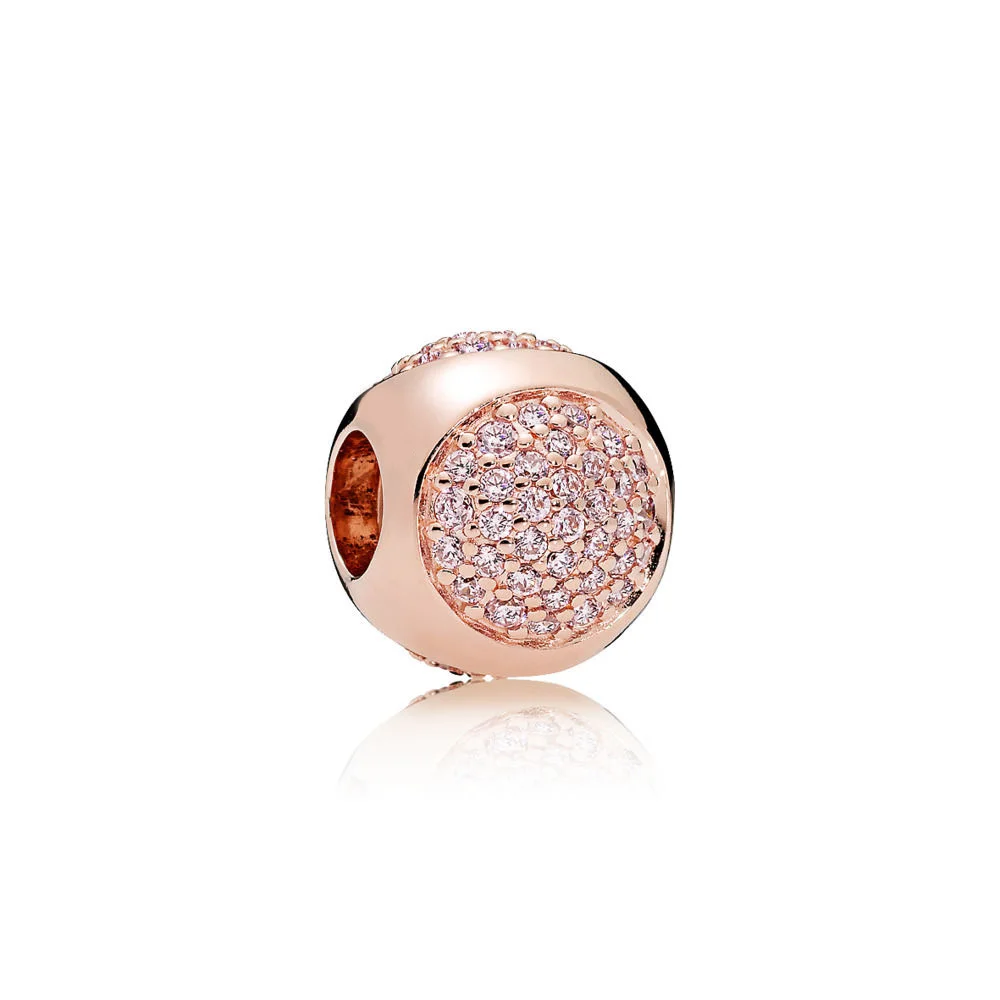 

925 Sterling Silver Square Shape Round Style Full Crystal Cz Beads Charms For Women Pandora Bracelets Jewelry