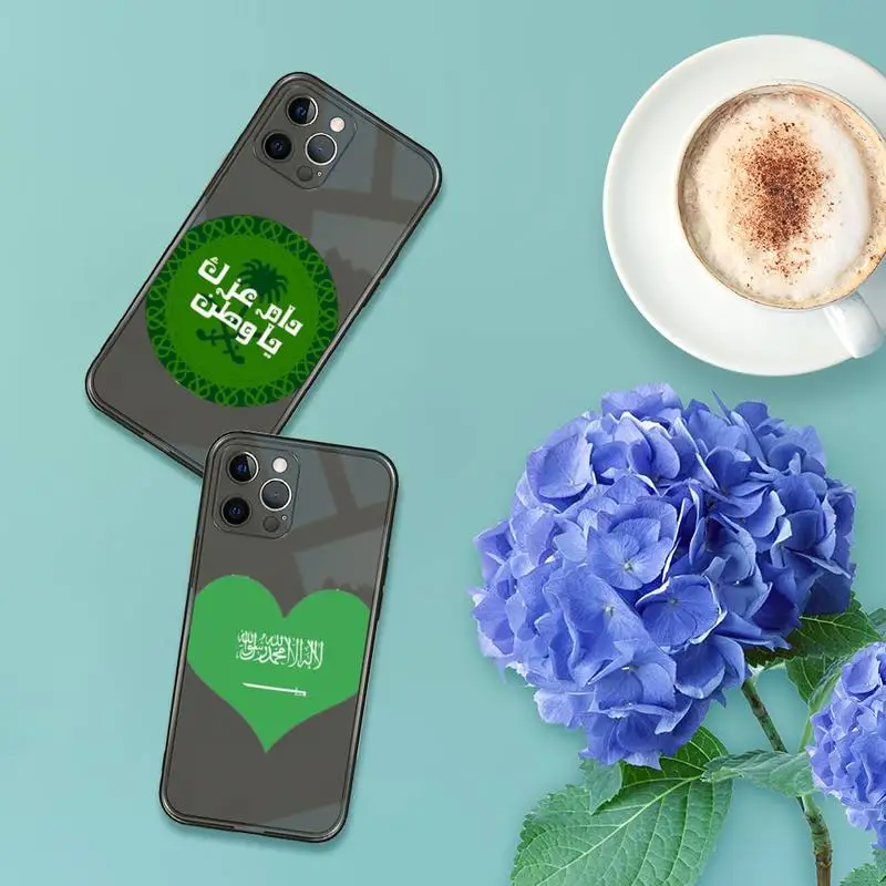 

Saudi Arabia flag Phone Case For iPhone 12 11 8 7 se 2020 pro X XS XR MAX Plus Black Transparent Cover
