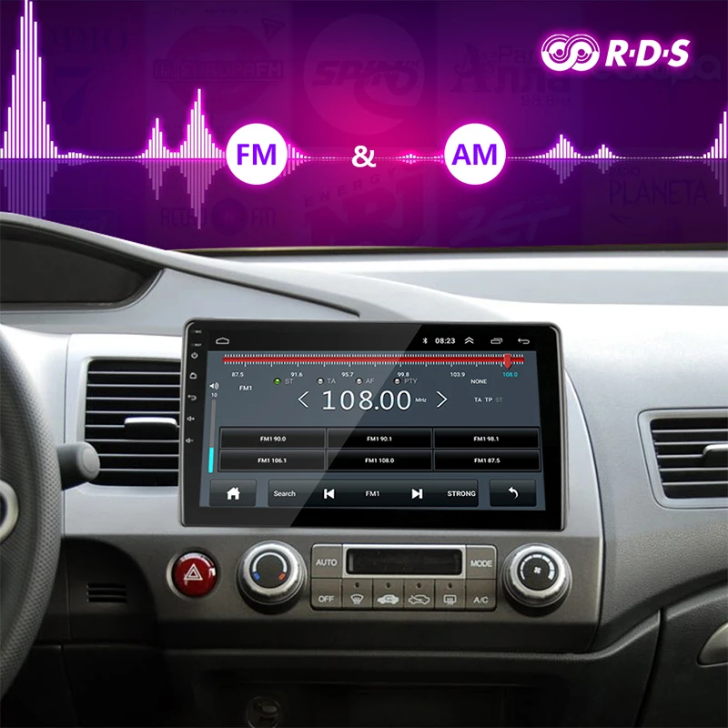 2G 32G Android 8,1 4G wifi Автомобильный Радио Мультимедиа Видео плеер для Honda Civic 2005-2011 Навигация gps 1024*600+ специальная рамка