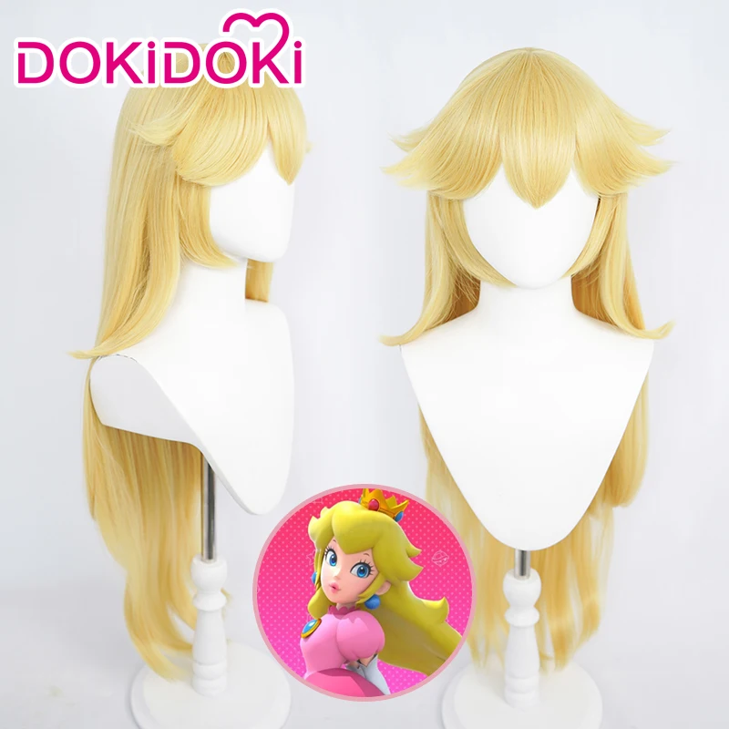 

IN STOCK DokiDoki Game Mario Cosplay Princess Peach Cosplay Wig Golden Hair Princess Peach