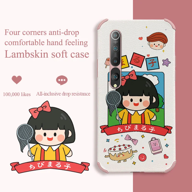 

Cute Little Girl Phone Case For Xiaomi Mi 10 10lite 10Pro 10S lite Pro Liquid Silicone Cover