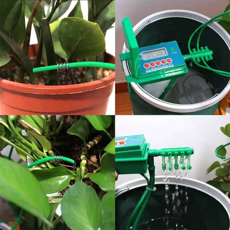 

Automatic Micro Home Drip Irrigation Watering Kits System Sprinkler With Smart Controller For Garden Bonsai Indoor Use