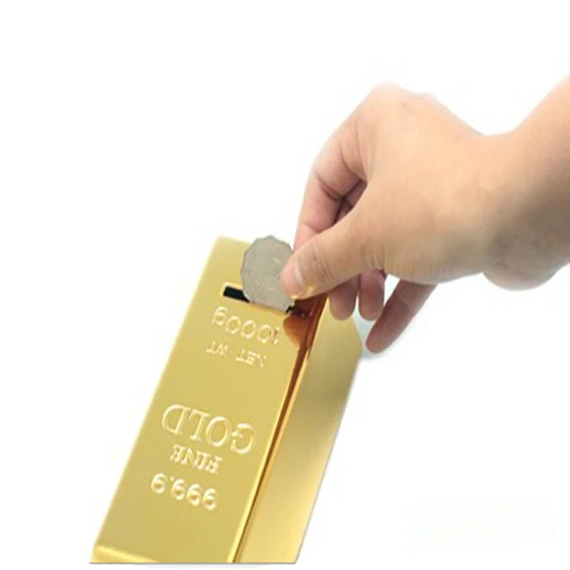 1 шт. ABS пластиковые копилки золотые слитки кирпичные ящики для хранения монет