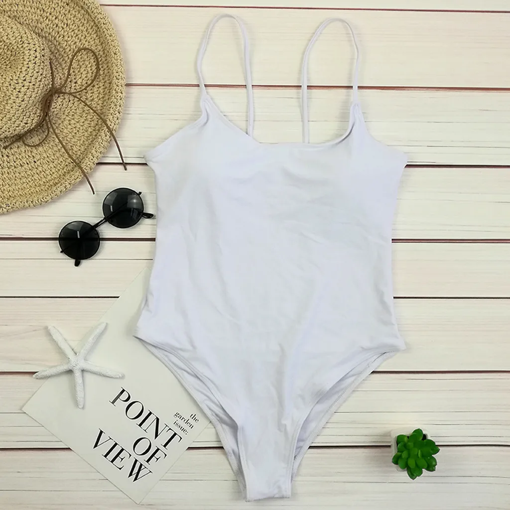 Минимализм женский сплошной бикини сексуальный цельный купальник с открытой