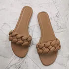 Сланцы женские на плоской подошве, пляжные шлепанцы, сланцы рома, брендовые дизайнерские, летняя обувь, большие размеры 40 41