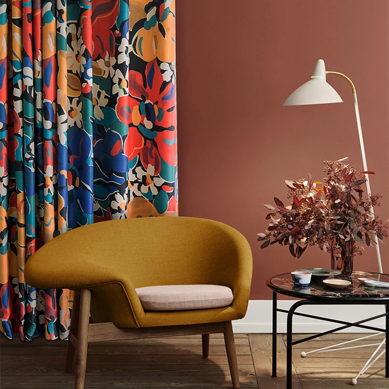 Ретро Роскошные красочные креативная шторка для Гостиная занавес создания тени