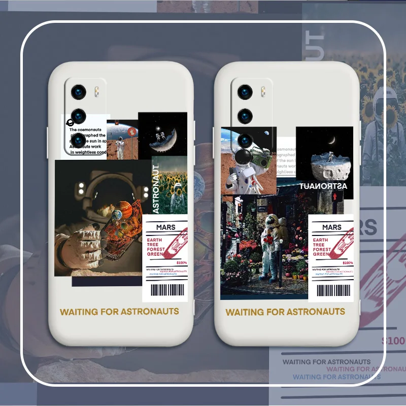

Moon Party Phone Case For Huawei P40 P40Lite P30 P20 Mate 40 40Pro 30 20 Pro Lite P Smart 2021 Y7a Liquid Silicone Cover