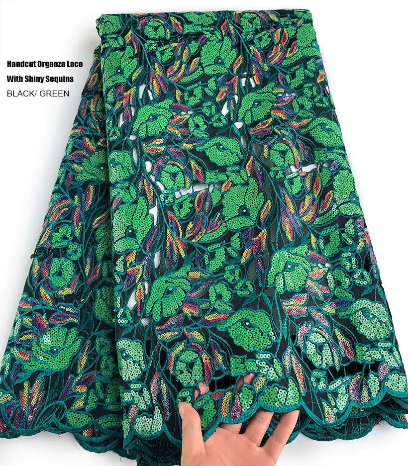 Африканское кружево ручной работы с блестками вышивка люрексом ткань из органзы