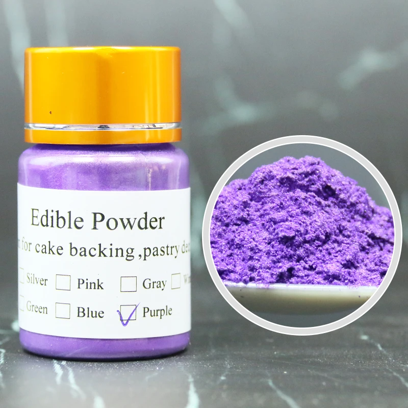 Purple Съедобный золотой порошок украшения торта пищевой краситель съедобный пигмент для выпечки выпечка, Макарон Шоколад 10 г съедобный пищевой порошок - Цвет: Purple