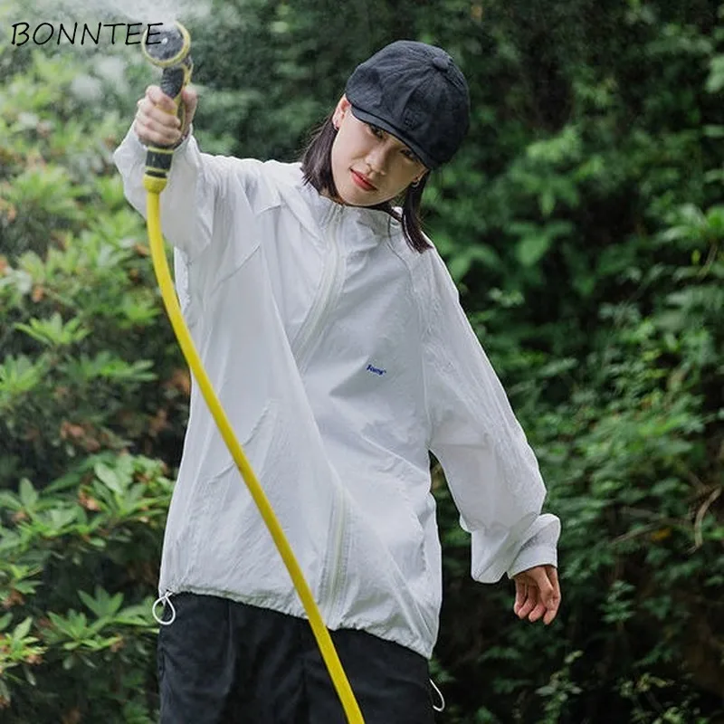 

Sun-proof Jackets Women Simple Japan Style Summer Breathable College Teens Outwear Chic Leisure All-match Popular Ladies Jacket