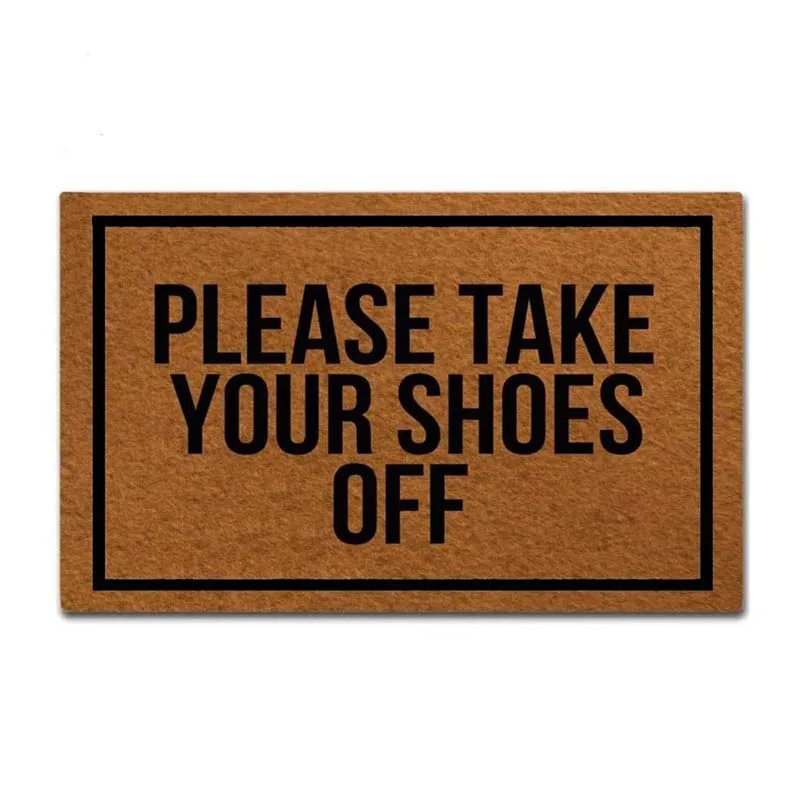

Please Take Your Shoes Off - woven outdoor mat design doormat for entrance door Funny Front indoor rug mat non slip