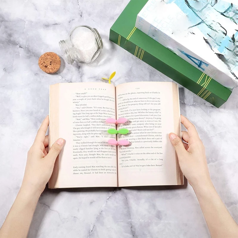 

Kawaii Green Grass Bookmark Novel Silica Gel Bookmarks Creative Gift for Teachers Students School Office Supplies Stationery