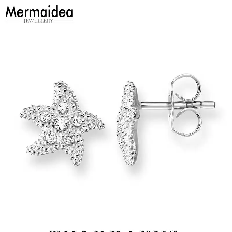Серьги гвоздики с морскими звездами Модные хорошие ювелирные изделия для женщин