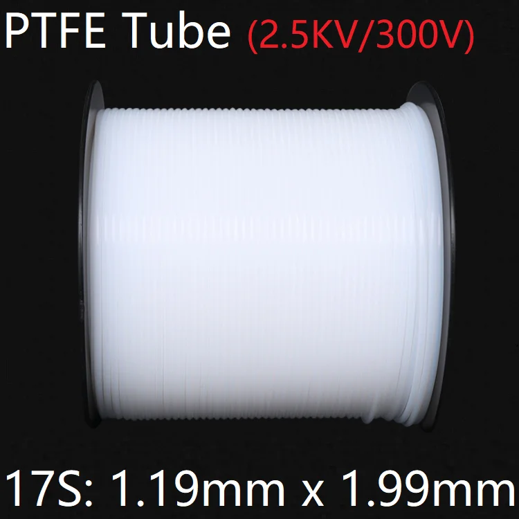 

17S 1.19mm x 1.99mm PTFE Tube F46 Insulated Capillary Heat Protector Transmit Hose Rigid Temperature Corrosion Resistance 600V