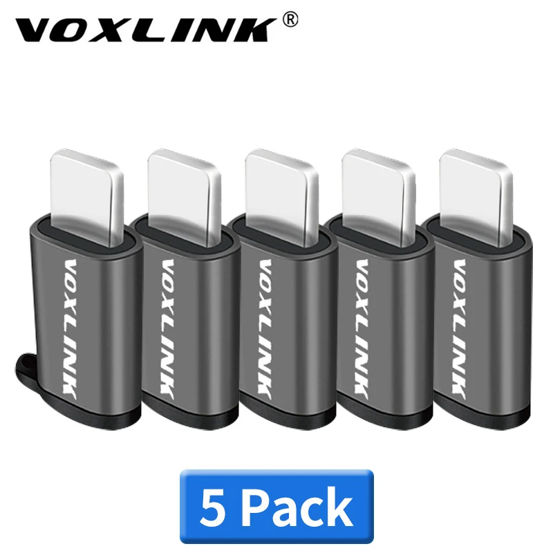 Адаптер VOXLINK 5 шт. Micro USB для освещения 8Pin для Apple адаптер с брелоком для iPhone 7 Plus синхронизация зарядное устройство OTG конвертер