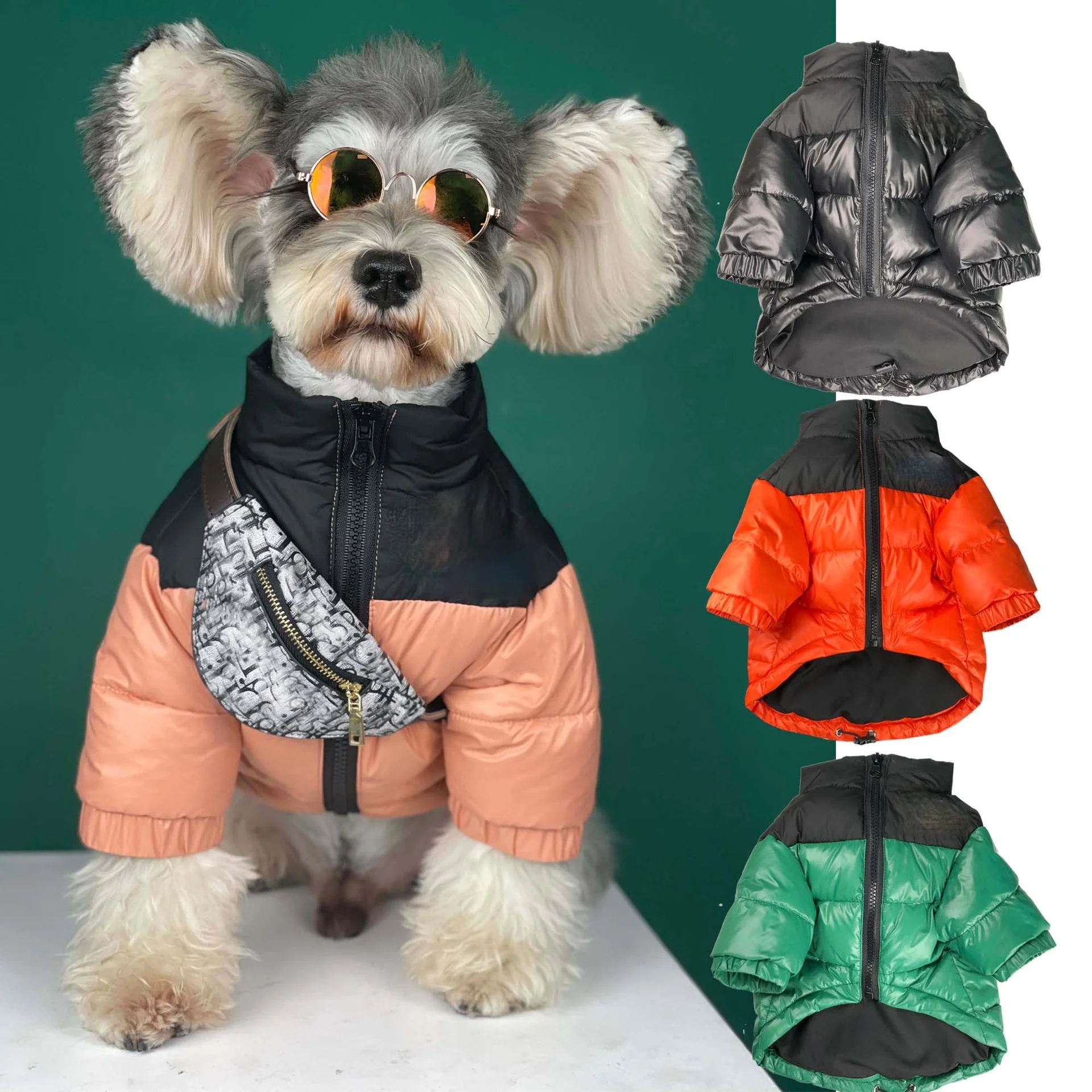 

Luxury Dog Face Pet Dog Clothes Thick White Duck Down Jacket To Keep Warm Autumn Winter Chihuahua French Bulldog Cotton Jacket