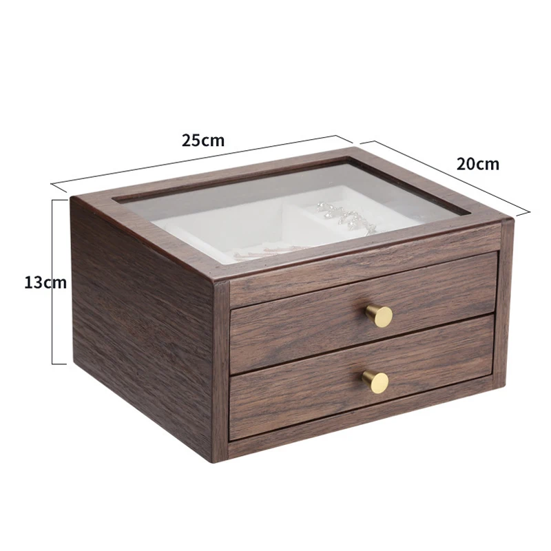 Ящик для ювелирных изделий из твердой древесины старинный ручной ящик витрина