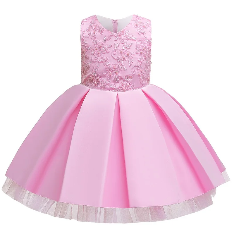 Pink Год платье для девочки;новогодний костюм для девочки;карнавальные костюмы для девочек вышивкой;праздничное платье для девочки платье принцессы для свадебной вечеринки;детские платья1, 2,3,4,5,6,7, 8 лет - Цвет: Pink