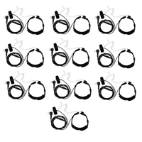 lot 10pcs heavy duty 2 pin flexible throat controlled finger ptt mic air tube headset for motorola cp040 ep450 cp180 cp185 radio