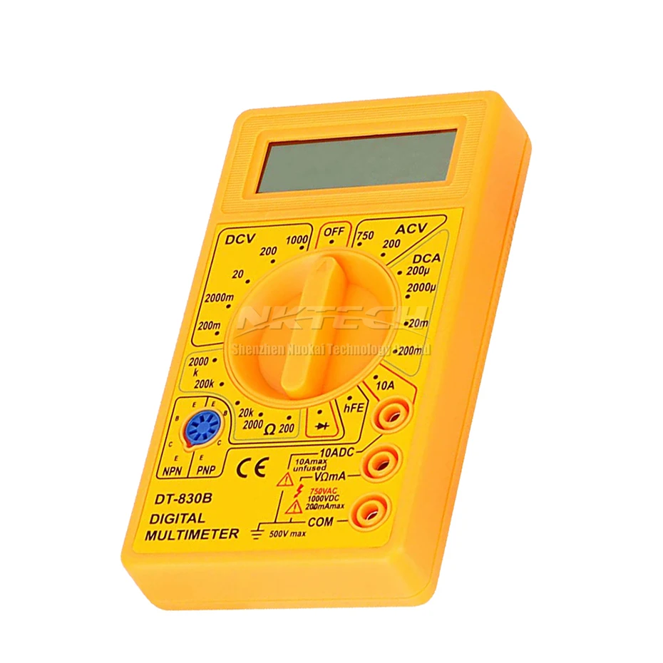 NKTECH DT830B мини ЖК-дисплей цифровой мультиметр электрический Вольтметр Амперметр Омметр AC/DC 750/1000 в Ампер Вольт Ом тестер мультиметра