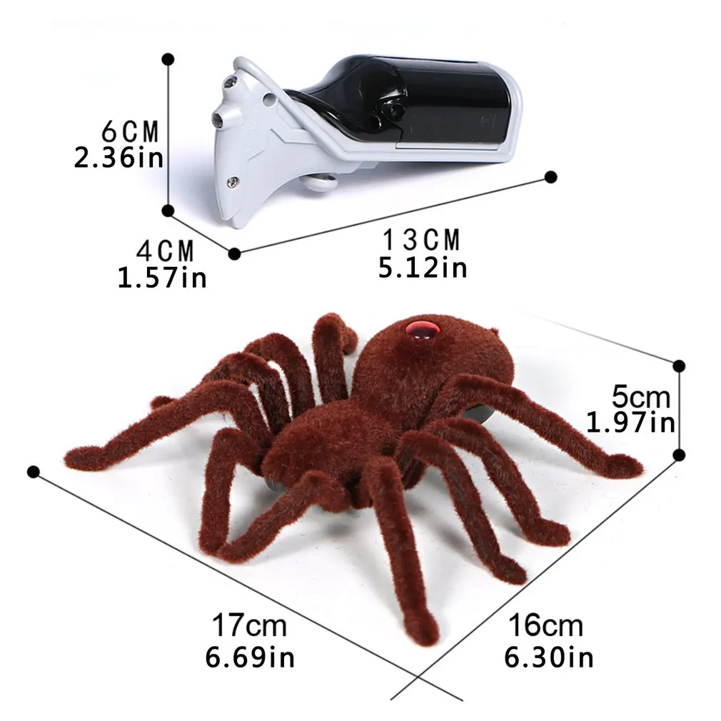 

Halloween Props Simulation Tricky Toy Remote Control Scary Plush Big Spider Shape Children Horror Tricky Toy