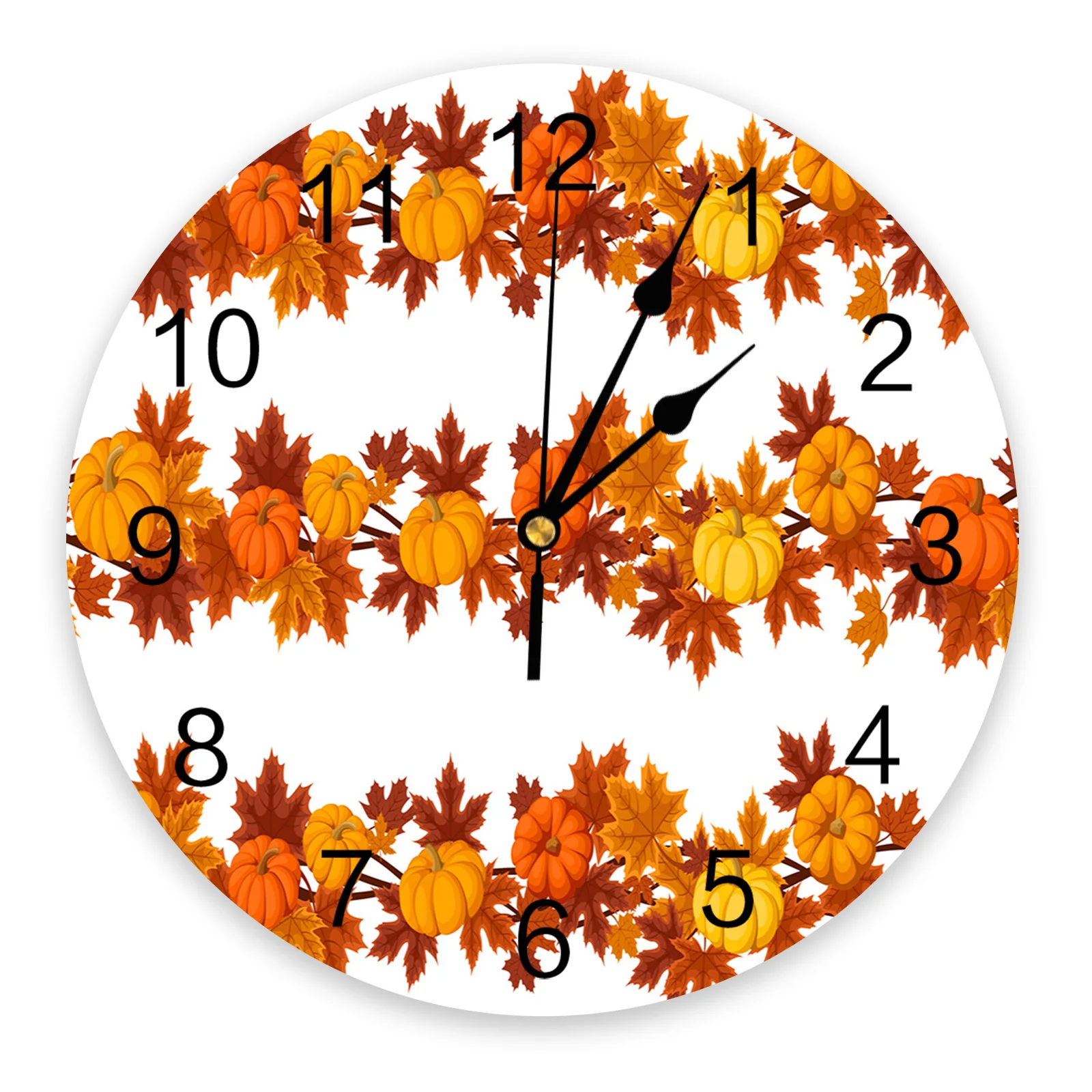 

Autumn Pumpkin Maple Leaf Wall Clock Home Decor Bedroom Silent Oclock Watch Wall Digital Clock Wall Clock Modern Design