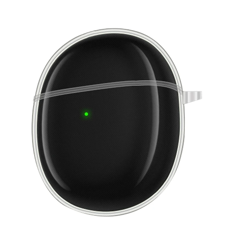 

67JA Protective Housings Case with Keychain, Transparent TPU Case Skin Cover for-OPPO Enco Play Earbuds Charging Case