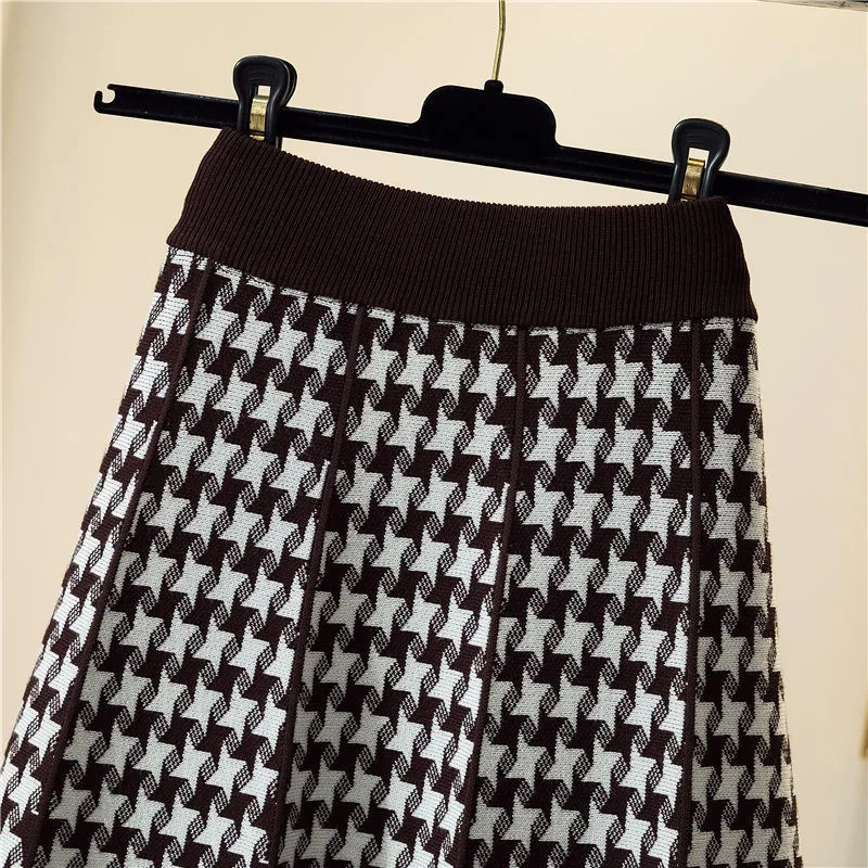 Женские юбки трикотажные A-Line платье с завышенной талией Юбка-миди