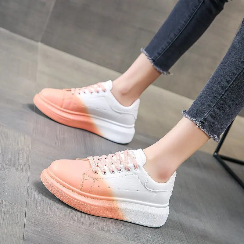 

Spring and Autumn New Wanghong Street Fashion Shoes Lovers Leisure Sports Versatile Women's Flat Bottom Small White Board Shoes