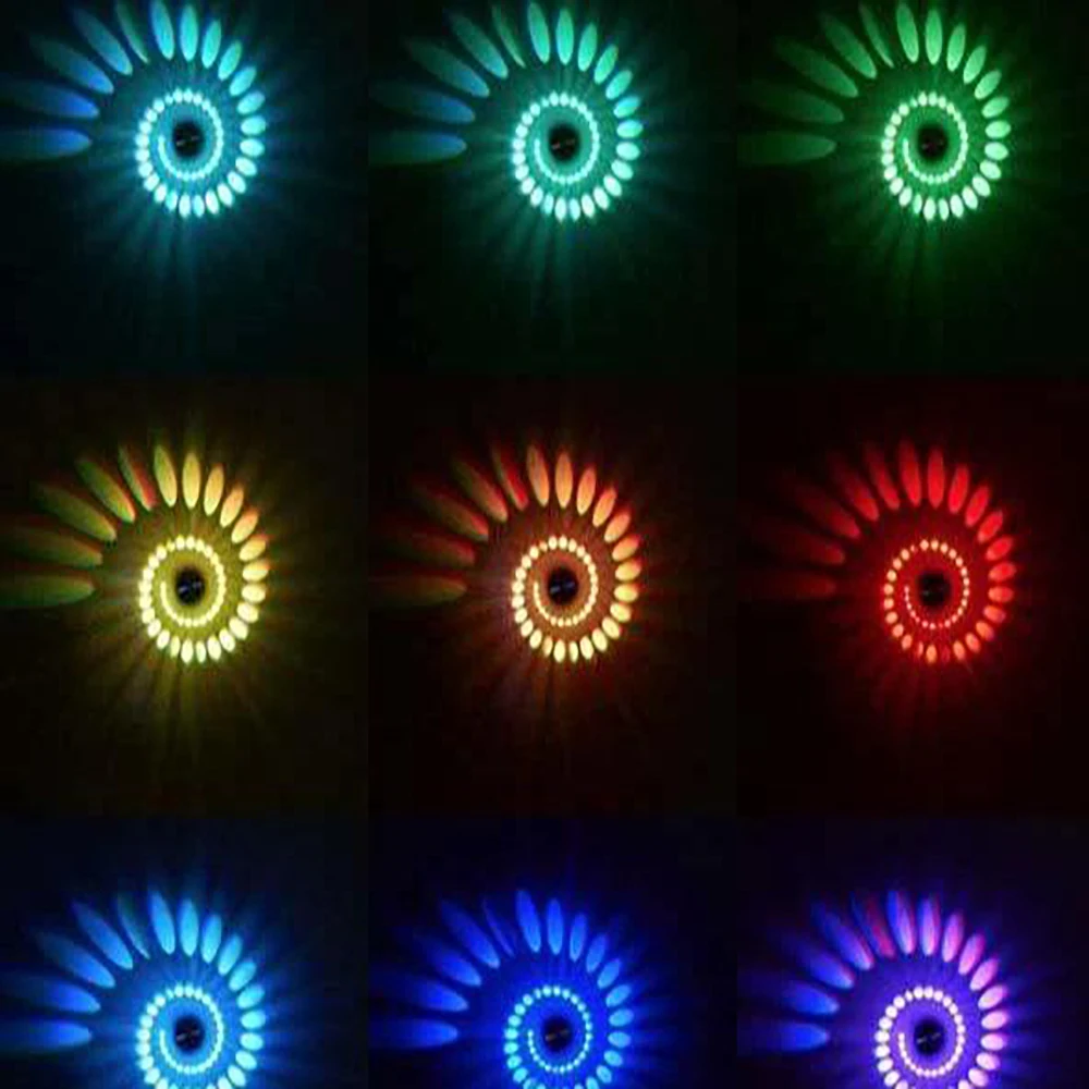 Разноцветный настенный светодиодный светильник RGB с пультом дистанционного
