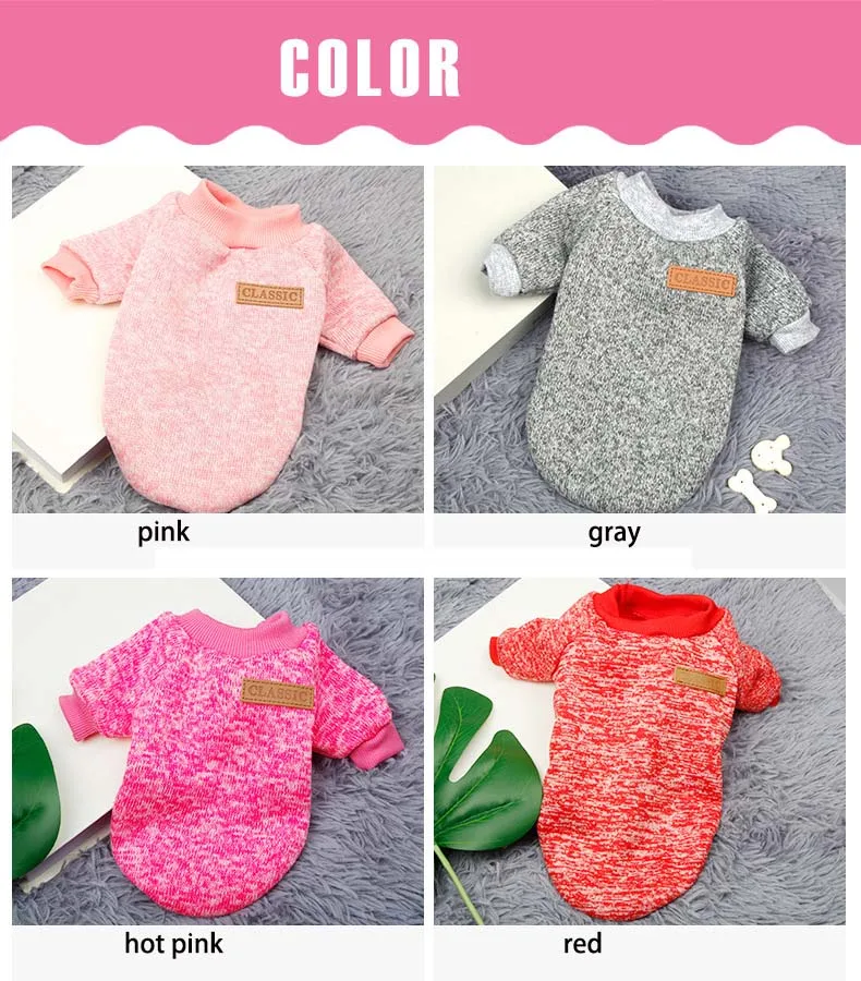 Классический трикотажный свитер для собак флисовое пальто мягкая утепленная