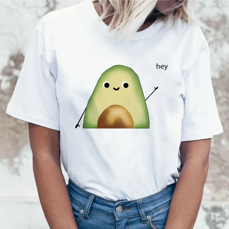 Авокадо женские футболки 2020 Летняя женская футболка с коротким рукавом Harajuku Femme