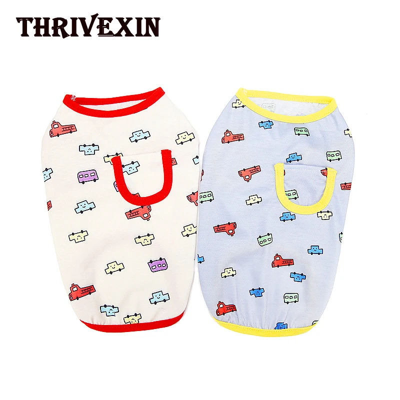 

Pet Clothes New Spring and Summer Clothes Cute Thin Car Pocket Vest Puppy Clothes Dog Vest Pet Supplies Cheap Clothes