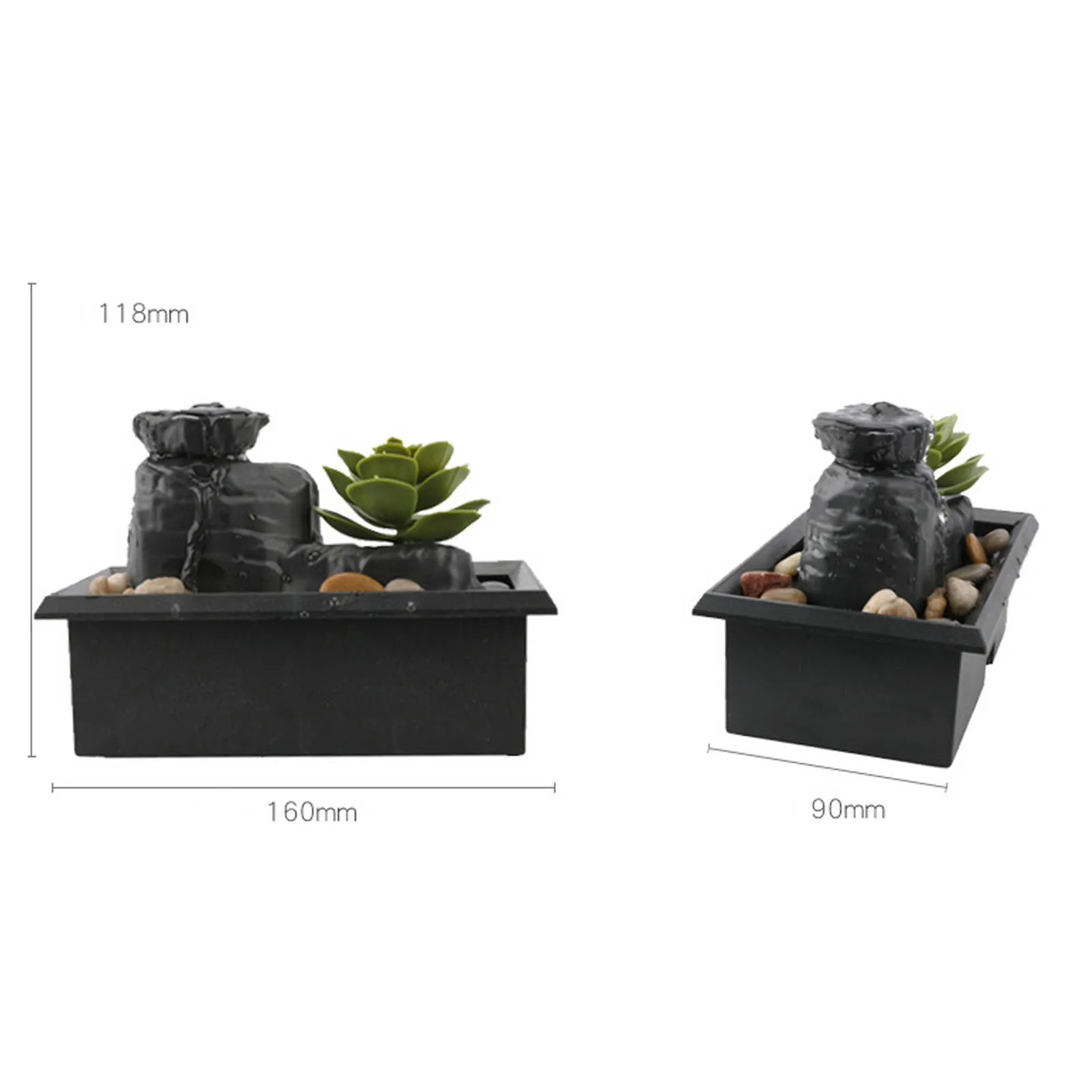 

Small Relaxation Waterfall Desktop Fountain Ornament With LED Light Flowing Water Decoration Create Peaceful Atmosphere For Home