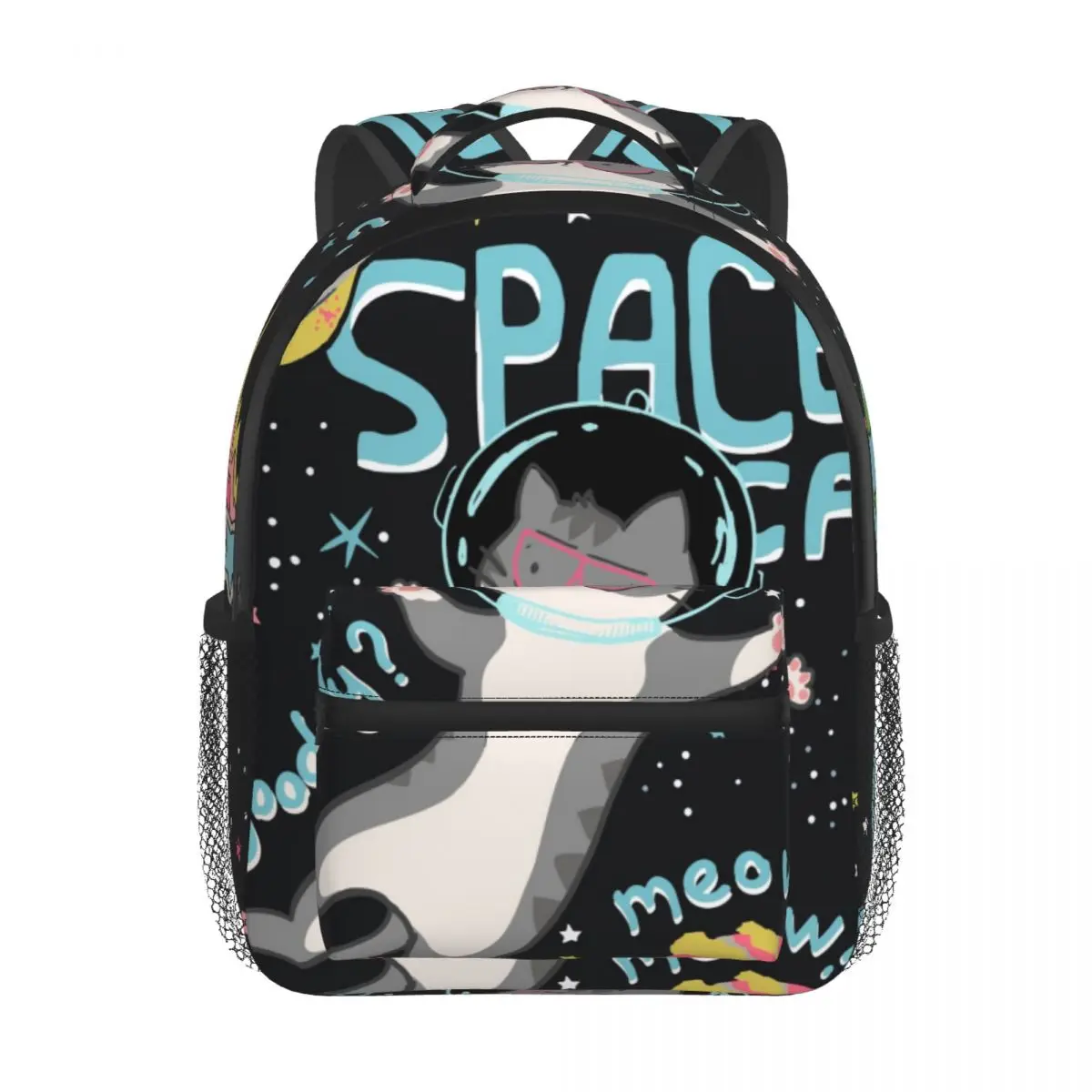 Cute Space Cat Kids Backpack Toddler School Bag Kindergarten Mochila for Boys Girls 2-5 Years