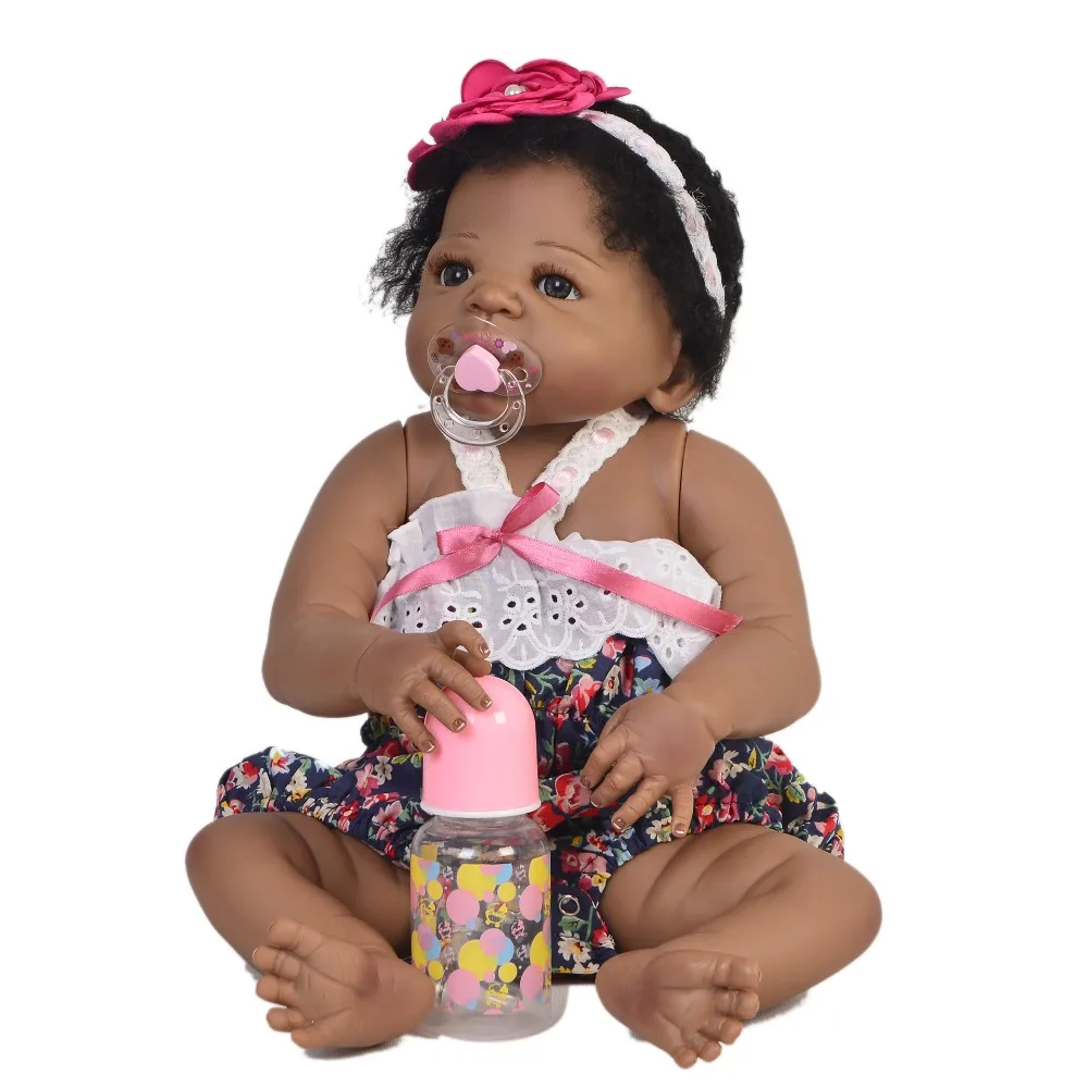 NPK черная Кукла reborn 2" 55 см полный Силиконовый reborn baby куклы-игрушки для девочек для ребенка подарок на день рождения bebes reborn menina boneca