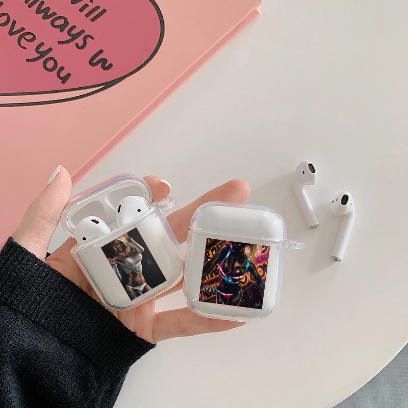 

Sexy Sleeve Tattoo Girl Soft silicone TPU Case For AirPods Pro 1 2 3 transparent Silicone Wireless Bluetooth Earphone Box Cover