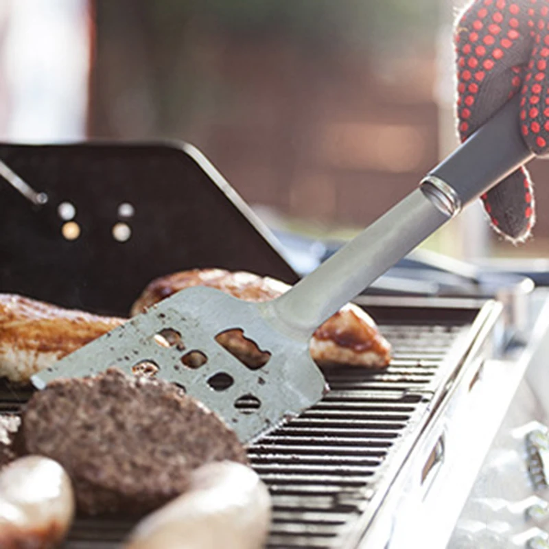 

4Pcs Outdoor Barbecue Tool Set Fork Shovel Clip Sweep Grill Tool Stainless Steel Multi-Function Kitchen Accessory Forks Brush
