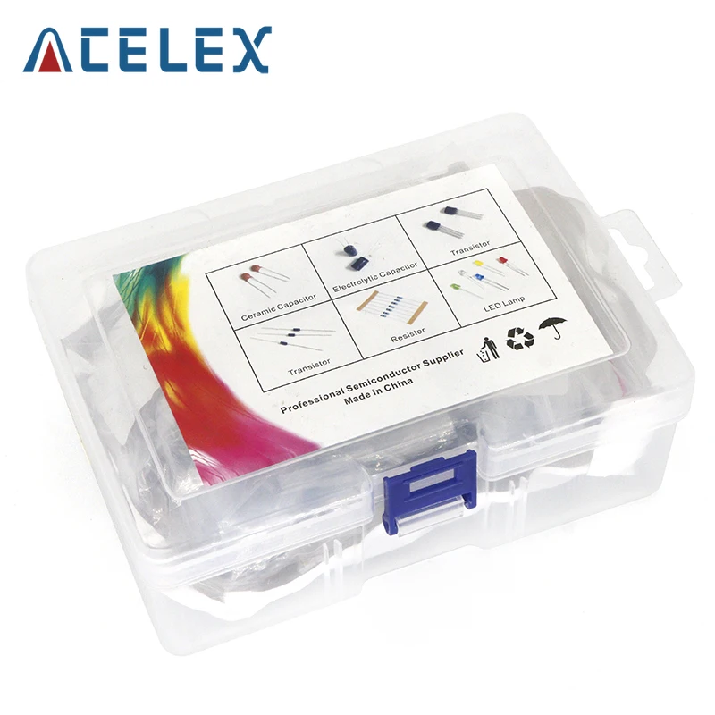 

1390 шт. электронный Компоненты светодиодный диодный транзисторный конденсатор сопротивления комплект 1490 шт