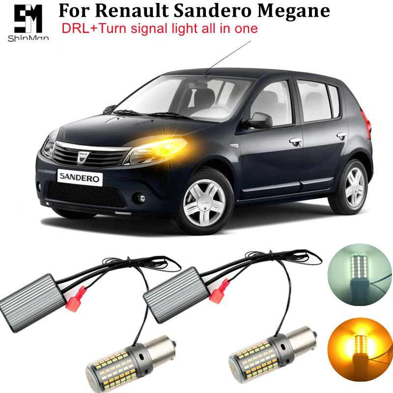 

Car led DRL Car led light Daytime Running Lights with turning signal light bright FOR Renault Sandero 1 2 2009+ Megane 2 py21w