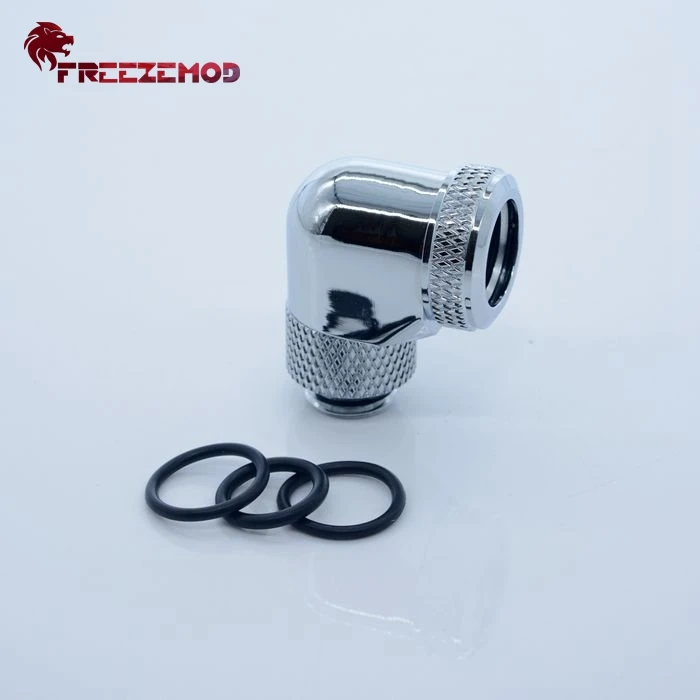 FREEZEMOD латунь резьба 90 градусов 360 Поворотный фитинг адаптер 14 мм Жесткая трубка G1/4 компьютер pc кулер для воды фитинг. YGKN-L90