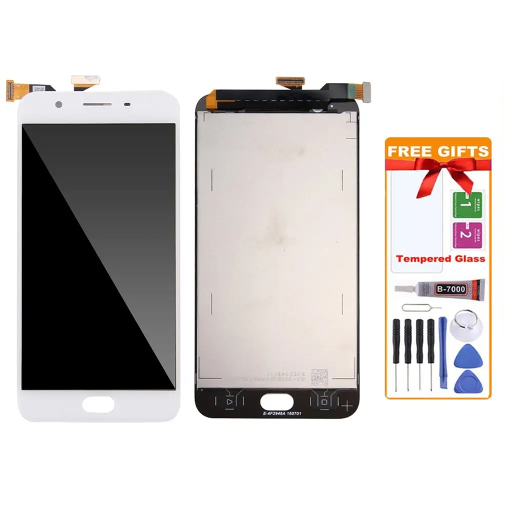 

LCD Display Touch Screen Digitizer Full Assembly Replacement Part Free Glue And Tools For OPPO F1s Screen Repair
